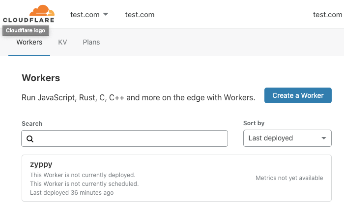 Cloudflare Workers Dashboard