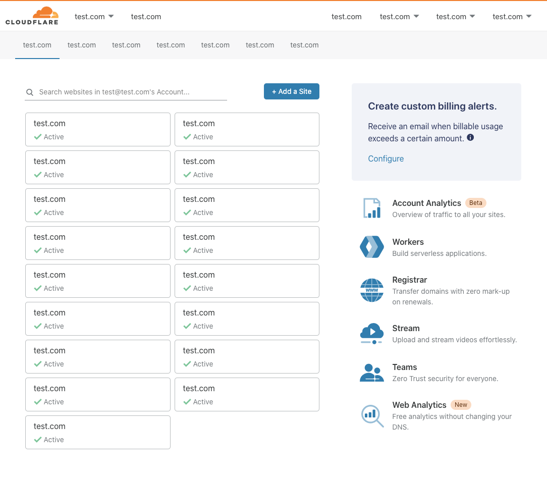 Cloudflare Dashboard